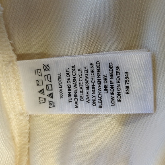 C&C California Wide Leg Lyocell Pant Yellow M coastal grandma preppy beach - Picture 6 of 6